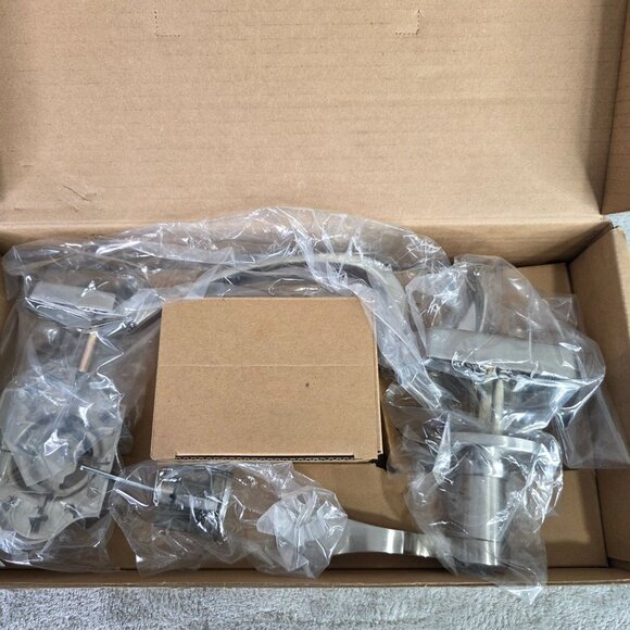 AMZ Basics Front Door Lock Set Handle Set Shelby Lever Level Handle Satin Nickel - Picture 11 of 11